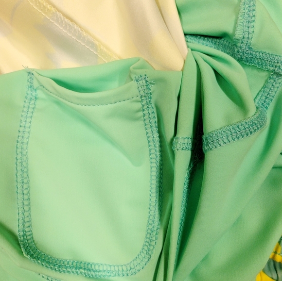 Capelle yellow green fish print men swim trunk size 2XL - Picture 6 of 11